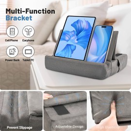 XSQD Tablet Reading Pillow, Tablet Stand for Bed, Foldable Triangle Support Stand Book Holde, Multi Functional Portable Reading Pillow, Suitable for Tablets, Mobile Phones, and Book Reading Pillows