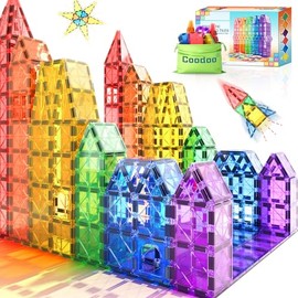 Coodoo Azulejos Magnéticos Juguetes para Niños STEM Juguete Magnético para Niños Pequeños Bloques Magnéticos de Construcción Aprendizaje Preescolar Ju