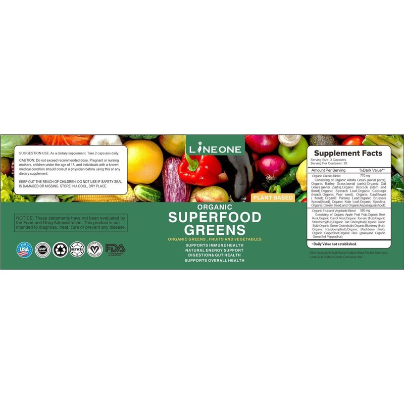 LineOne Balanced and Natural Whole Food Fruits and Veggies Dietary