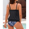 Women Blouson Tankini Top Only - Loose Fit Swim Top