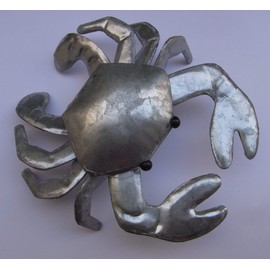 Shoeless Joe Colin the Crab Decorative Ornament in Silver Tin * Nautical Decor