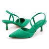 BCTEX COLL Women's Kitten Heel Slingback Closed Pointed Toe Low