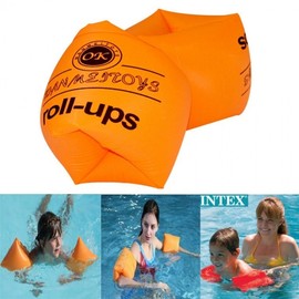 Adult Yellow Round Inflatable Arm Floats for Swimming (lf961) Free Size / Free Size Orange Set 15ea