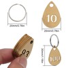 NumRealm Key Tags with Numbers, Brass Droplet Shaped Key ID