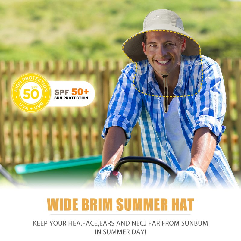Outdoor Sun Hat for Men with 50+ UPF Protection Safari