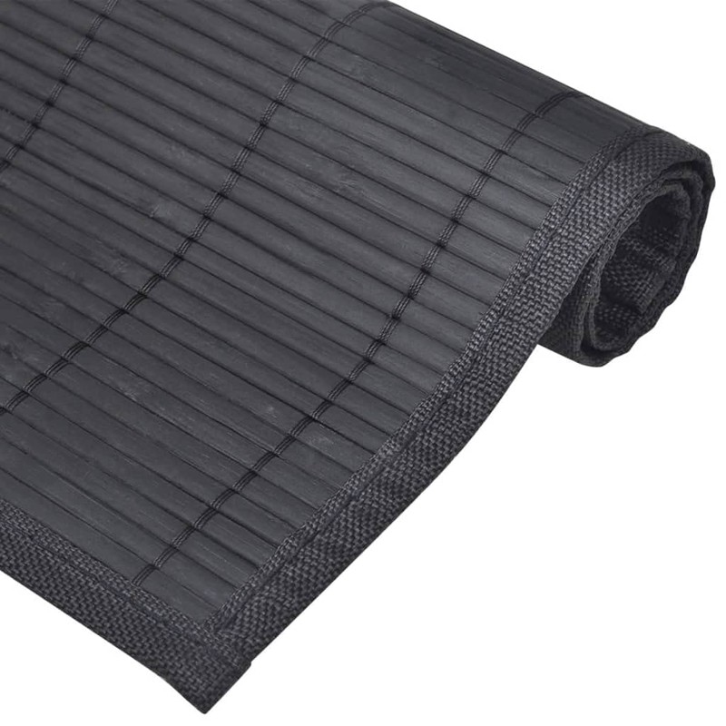 vidaXL Handmade Bamboo Placemats, 30x45 cm, Black, 6-Piece Set -