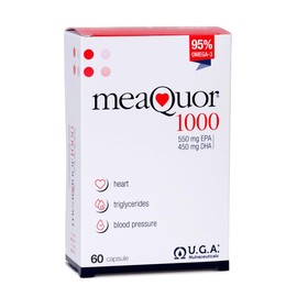 Meaquor 1000 (60 Capsule) Omega 3 IFOS 5 Stelle Certificato - Omega3 1000mg EPA e DHA - Olio di Pesce Privo di Metalli Pesanti, Senza Retrogusto