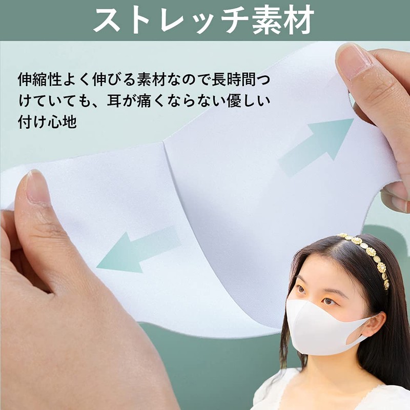 SYUKKY Mask, Washable, Elastic, 8 Pieces, Breathable, Dust Pollen, UV