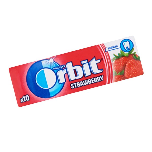 Orbit Dragee Single 14g, Strawberry 30 x 14g