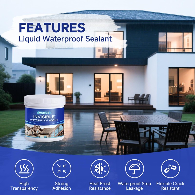Transparent Waterproof Adhesive, 17.5oz Leak Invisible Waterproof Sealant for Roofs,