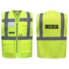 Media Superior Zipped Hi Vis Vest High Visibility Safety Waistcoat