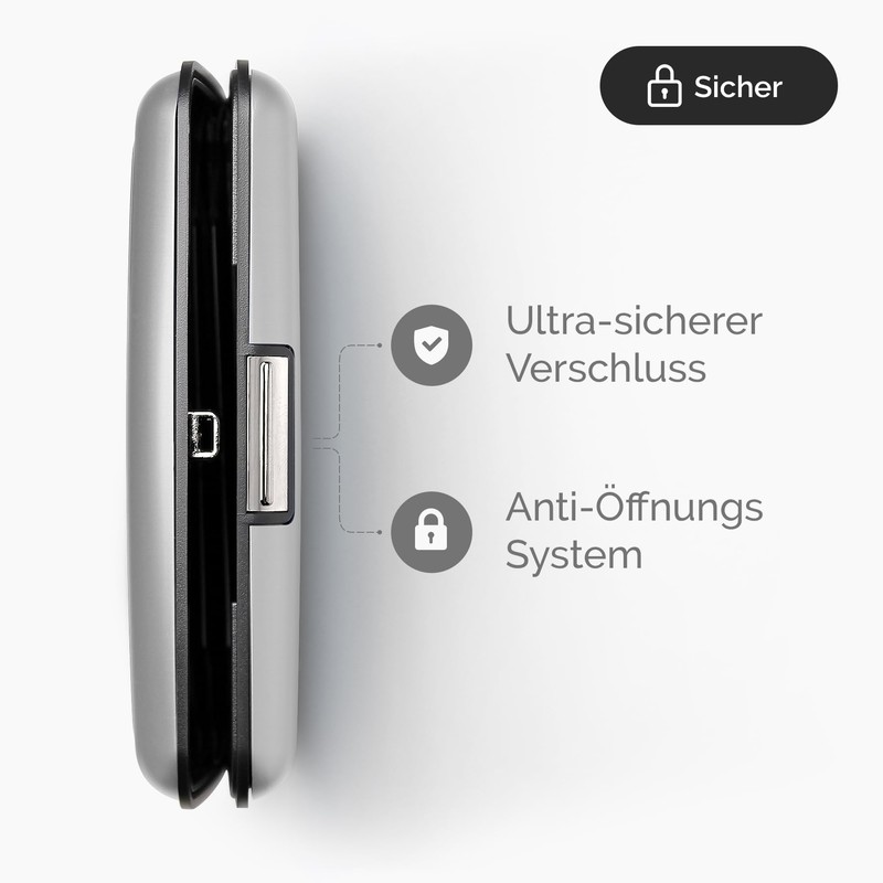 ÖGON -DESIGNS- Aluminium Card Case, RFID Protection Against Fraud and