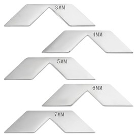 BENECREAT 5 piezas de herramientas de inglete de esquina de acero inoxidable 201, herramienta de corte de esquina de encuadernación de libros de 3/4/5/6/7 mm, juego de plantillas de corte de esquina