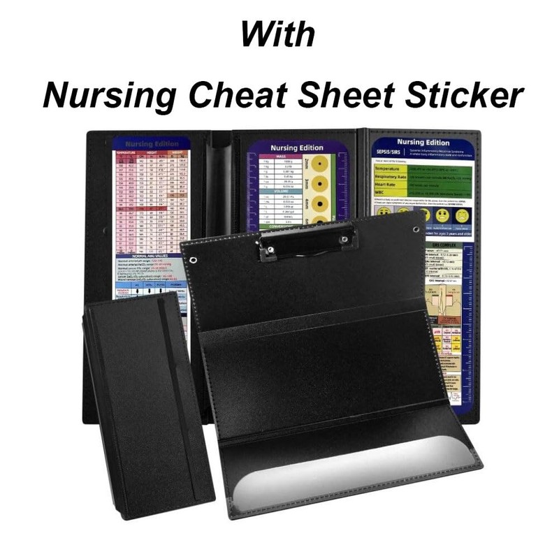 Nursing Clipboard, 3-Layers Foldable Nurse Clip Boards with Pen Holder