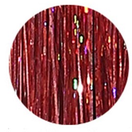 Glitter Hair Extensions – Shimmering Golden Hair Strands for Girls, Hair Tinsel Extensions, Heat Resistant Fairy Hair Accessories, Party & Cosplay, 8 Pack 48" (Red)
