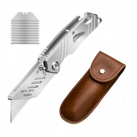 Multitool Utility Pocket Tool Folding Heavy Duty Carpet Cutter with 1 * 10 pc Stainless Steel Replaceable Accessory Cutter for Craft Tradesman Tool,Camping,Simple Repair.