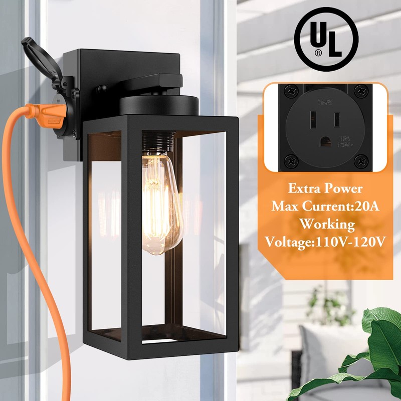 Bdrofn 2-Pack Porch Lights Outdoor Wall Lantern,Black Outdoor Wall Light