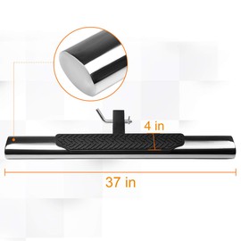 35x4 Inches Oval 2 Inches Receiver Stainless Steel Trailer Towing Tailgate Hitch Step Bar