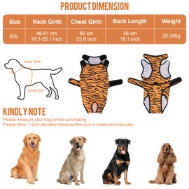 GOHHME Dog Surgery Recovery Suit Adjustable Magic Tape Straps Cotton Fabric Easy Potty Breaks Prevents Licking Wounds Dermatological Allergies Infections Dog Recovery Suit Female/Male