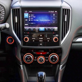 Auovo Radio Knob Cover for Subaru Crosstrek Accessories 2018-2023 / Impreza 2017-2023/ Forester 2019-2024 AC Knob Outer Ring Air Conditioning Volume Tune Knob Cover Trim 7pcs (Red-Orange, A)
