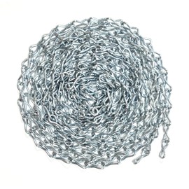 #14 x 15-FT Zinc-Plated Steel Jack Chain – Weldless Twist Chain for Hanging, Light Duty, Durable Finish