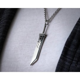 925 Sterling Silver Fantasy RPG VII Remake Cloud Buster Sword Pendant Necklace