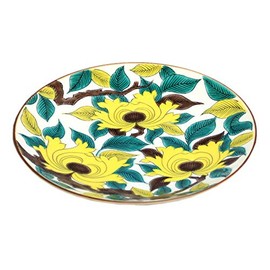 Kutani Ware Blue Suburban Kiln No. 5 Plate, Old Kutani Iroe Peony Pattern MC-508