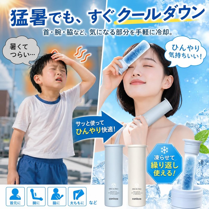 Mini Ice Pack, 20 Hours Cold Retention, Compact, 6.7 oz