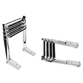 4 Step Telescoping Boat Ladder Folding Pontoon Dock Ladder, Stainless Steel Swimming Stepladder for Boat Ship Yacht Marine, Rated to 400 Pounds