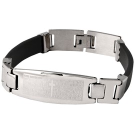 Dahlia Spanish Lord's Prayer Stainless Steel Bracelet 8"