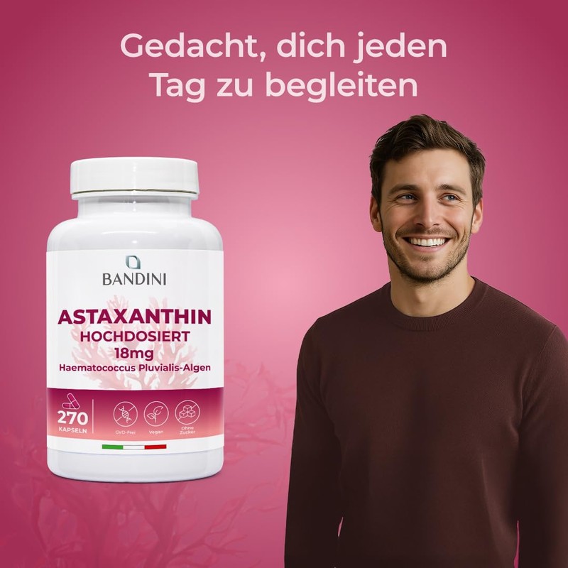 Bandini Pure Astaxanthin 18 mg per capsule, 270 capsules, 9