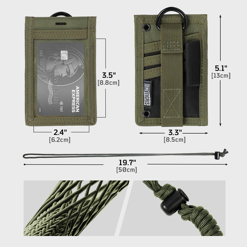 OneTigris ID Card Holder with Pen Holder, Neck Holder, Card