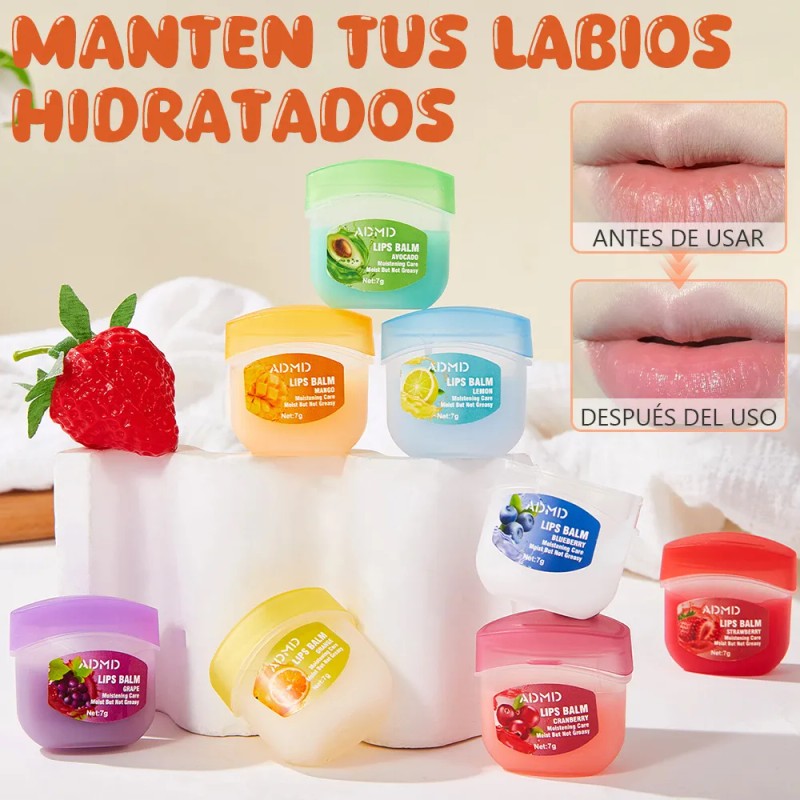 Balsamo Labial Pomada Frutas Aroma Hidratante Mix Sabores