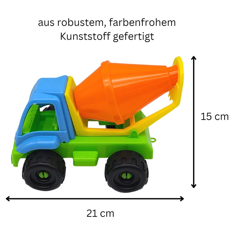 alldoro 60048 - Toy Concrete Mixer with Movable Mixing Drum