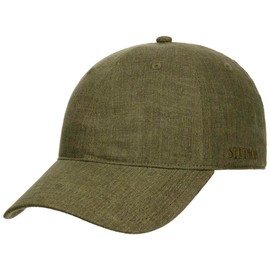 Stetson Sydell Linen Baseball Cap Women/Men - Linen Cap Lined - Summer Cap Adjustable - Cap with UV Protection 40 - Spring / Summer, olive