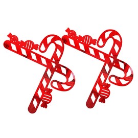 OSALADI 3D Cane Candy Stickers Christmas Window Decals Merry Christmas Outdoor Decorations