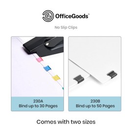 No Slip Clip Refills - 2 Boxes of 50 Paper Fasteners in 2 Sizes - 100 Total for Office, School, or Home Supplies - Black