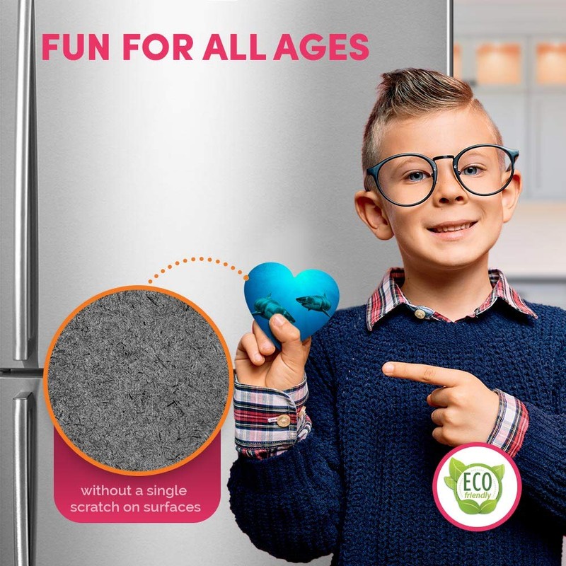 1 x Heart MDF Magnets - Great White Shark Underwater