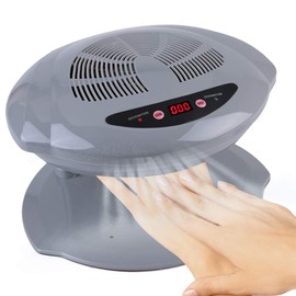 Hot & Cold Air Nail Dryer Fan Warm-Cool Manicure Drying Fan Manicure Tool for Salon and Home(Gray)