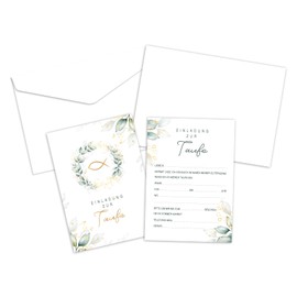 Qaziuy Pack of 12 Christening Invitation Cards, Christening Invitation Cards with Envelopes for Christening Invitations Boys and Girls Christening Decoration
