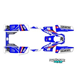 Kalair GFX Graphics Kit for Yamaha WARRIOR 350 (All Years) Factory Series Blue 16 Mil - ATV UTV Dirt bike stickers, Quad dirtbike racing decal automotive motocross accessories no-plastics