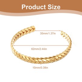 NTRUXZP Bangle Bracelet Couples 18K Gold-Plated Stainless Steel Oval Adjustable Open Mesh Couple Bracelet Smooth Polished for Men Women Gold, Plastic