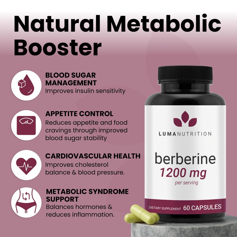 Luma Nutrition Berberine Supplement - Berberine HCL 1200mg Per Serving