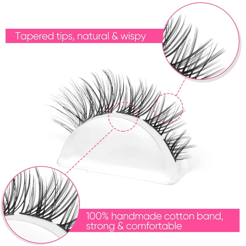 Lash Clusters 72 pcs Natural Cluster Lashes DIY Individual Eyelash