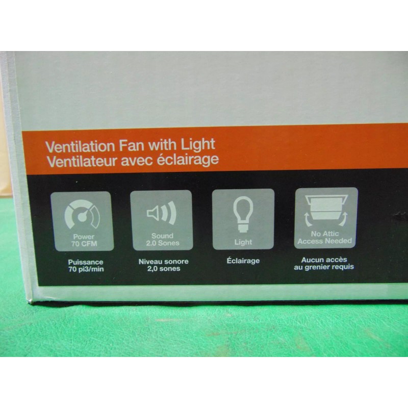 NuTone InVent NuTone Bathroom Exhaust Fan Vent With Light 70