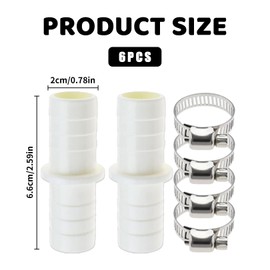 2 Pcs Washing Machine Hose Connector with 4 Clamp,Waste Pipe,Drain Extension,Connector for Dishwasher Leak-Proof to Hoses Joiner for Efficient Water Management in Kitchens,Bathrooms and More