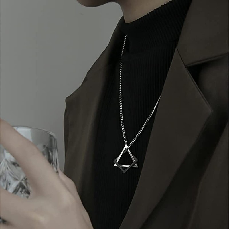 Kesaeki Men's Necklace, Tungsten, Stainless Steel, Hypoallergenic, For Sensitive Skin,