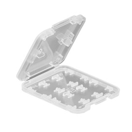Memory Card Holder Case Clear Plastic Microsd Sd 8 in 1 Portable TF Pouch Box Wallet Camera Storage Micro Sdhc Stick Slots Transparent Cards Organize Water Resistant Thin Slim Interior Tool 1X