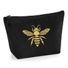 Bee Make Up Bag, Organic Canvas Pouch, Handmade