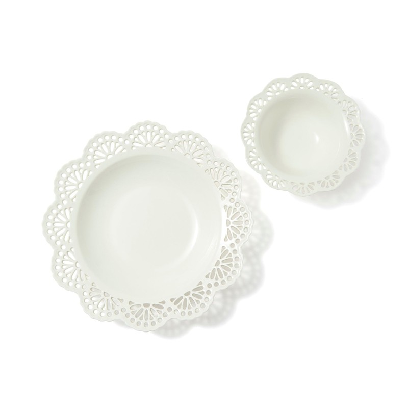 Francfranc French Pannier Deep Plate Lace White